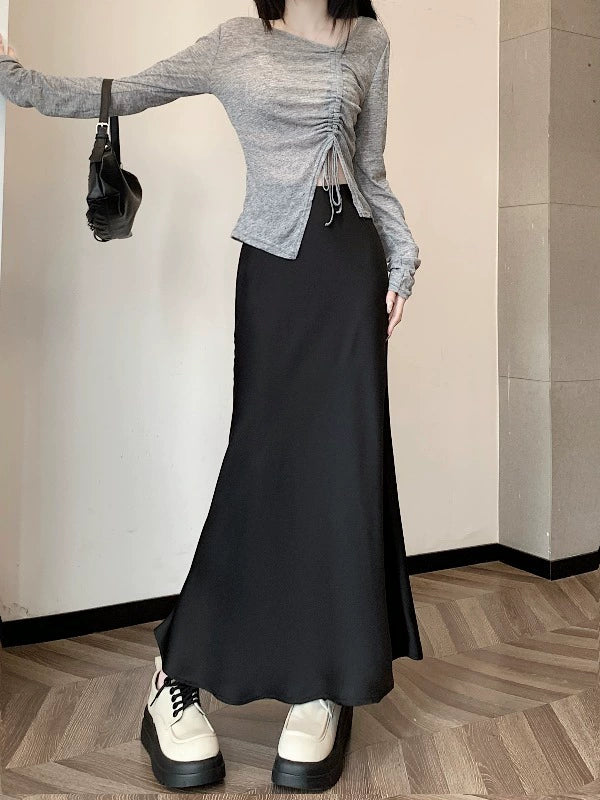 Elegant Maxi Satin Skirt