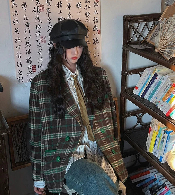 Plaid Double-Breasted Suit