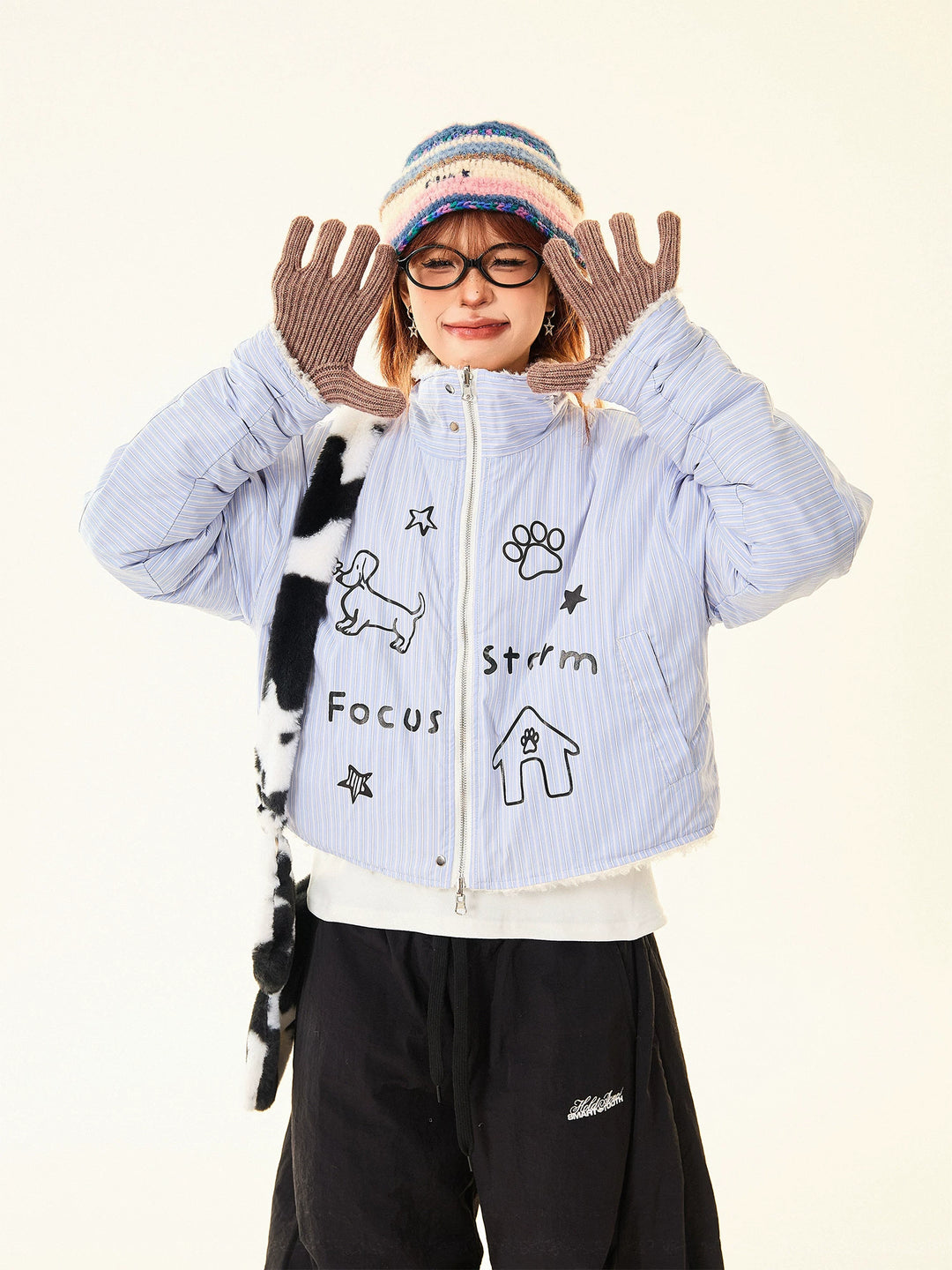 Casual Graphic Cotton-Padded Jacket