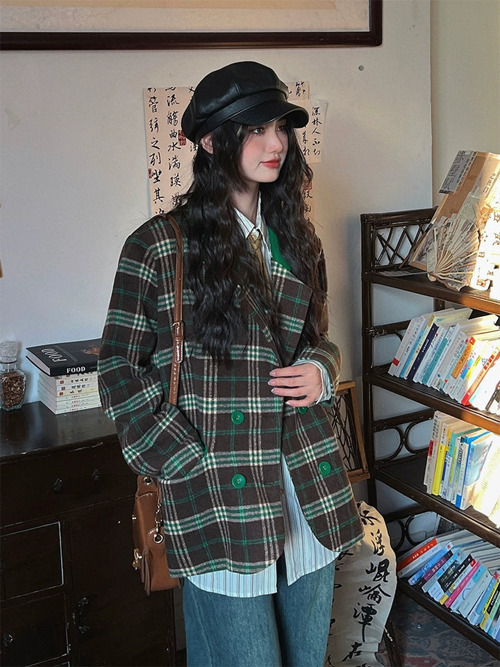 Plaid Double-Breasted Suit