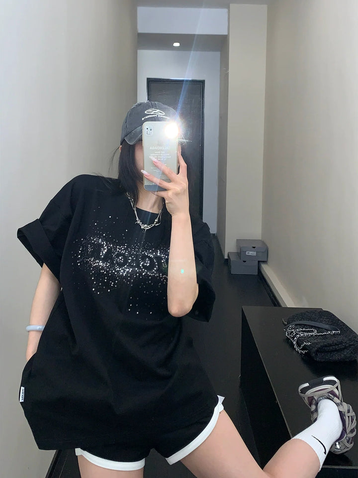 Sequin Embroidered T-shirt