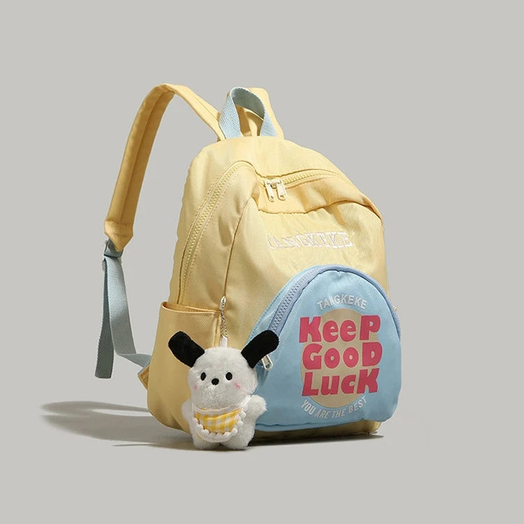 Cute Charm Contrast Color Backpack