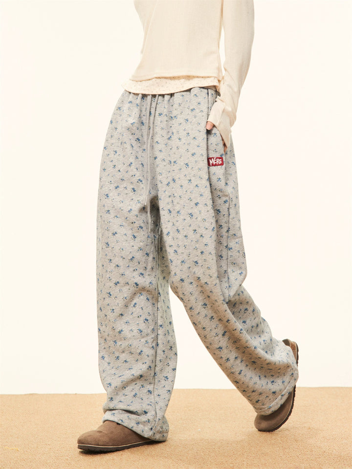 Floral Pattern Loose Fit Casual Pants