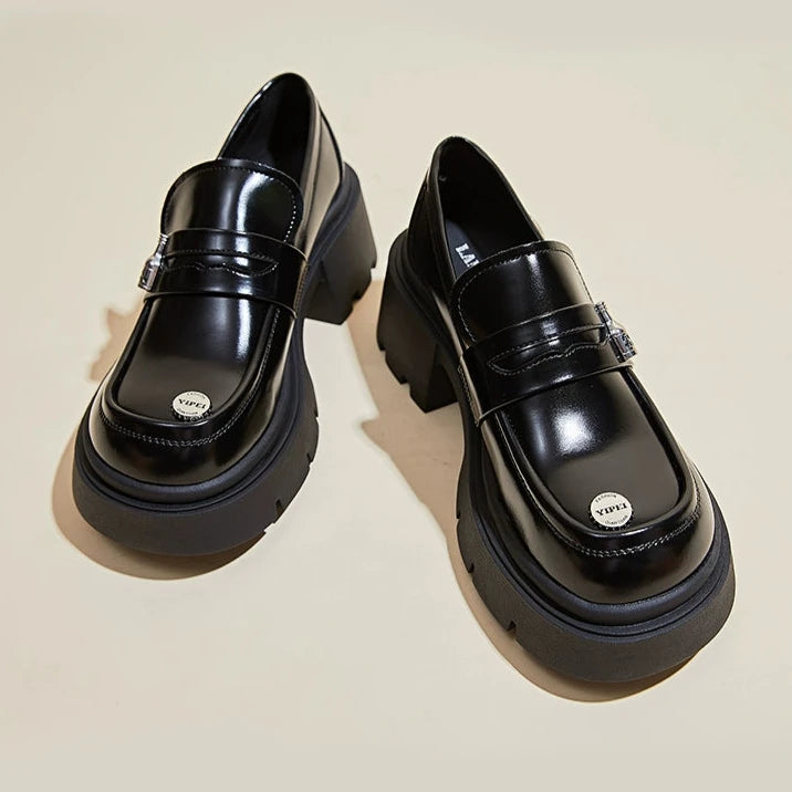 Chunky Sole Deep-Cut Loafers