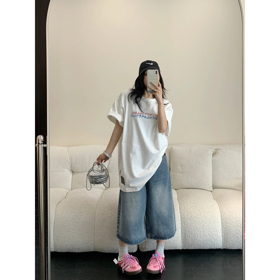 Relaxed Fit Letter Print T-Shirt