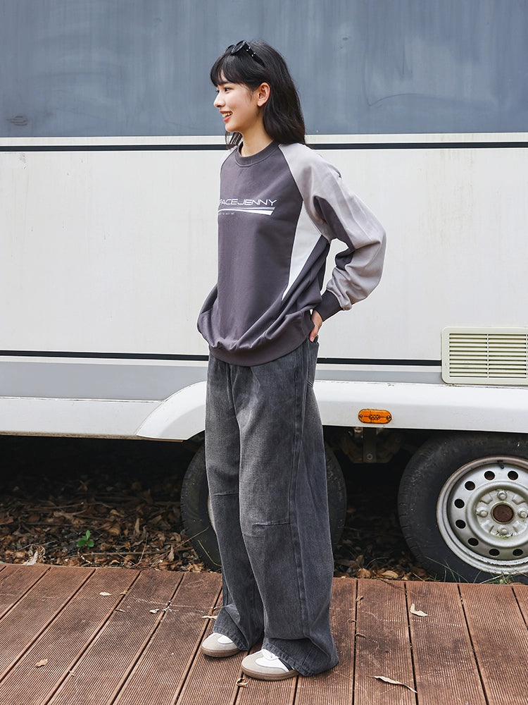Wide-Leg Denim Pants