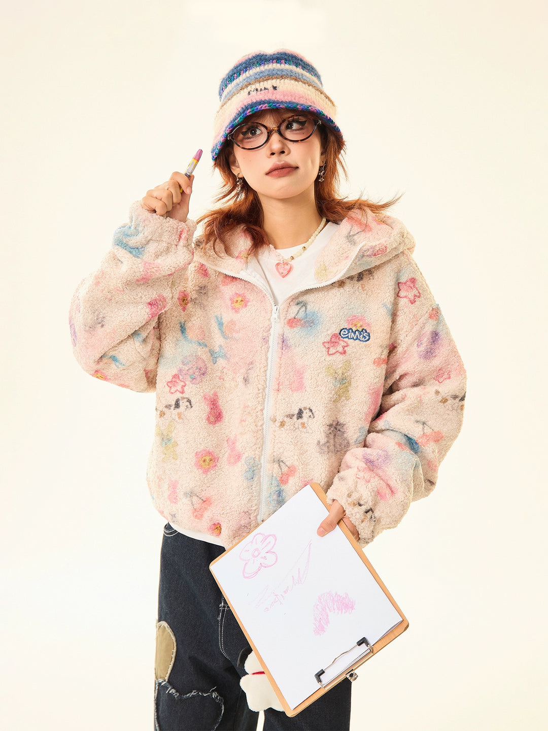 Warm Fleece Hooded Short Coat