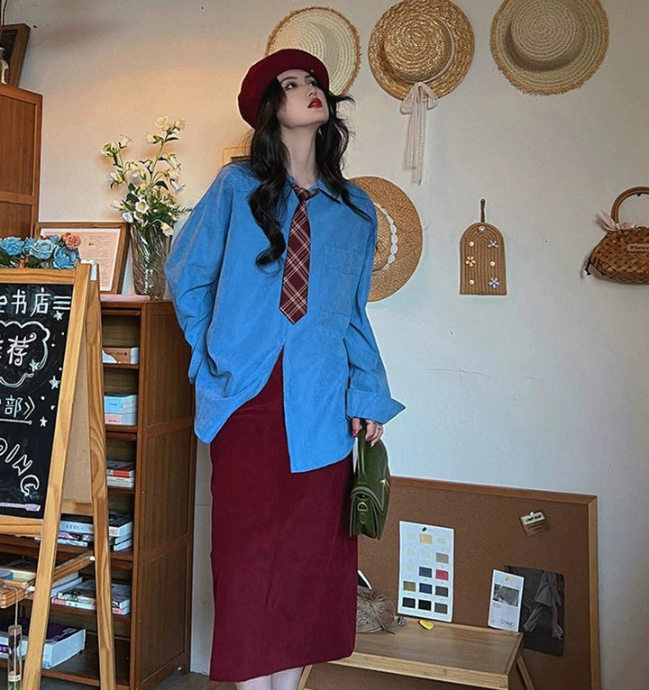 Casual Long-Sleeve Oversized Shirt