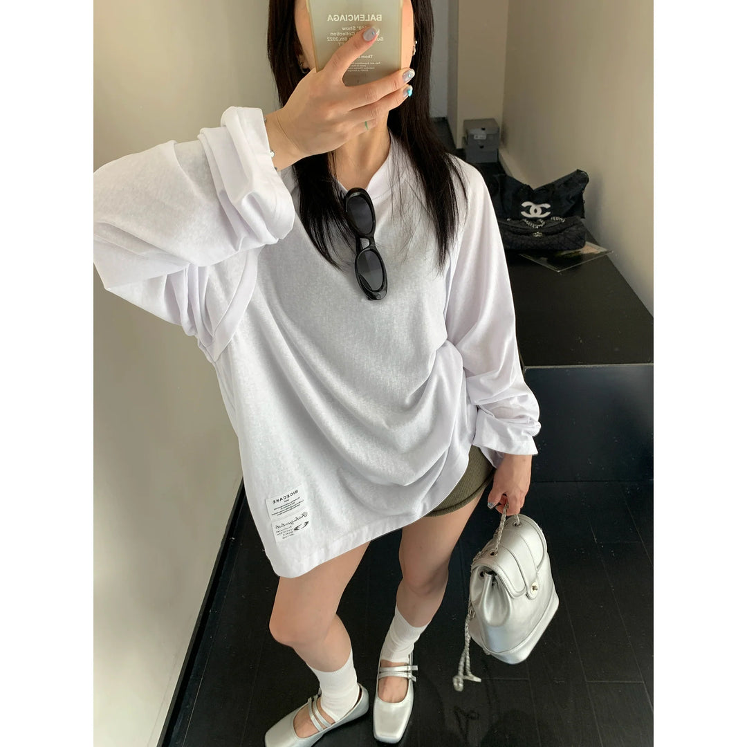 Lightweight Long Sleeve Round Neck Top