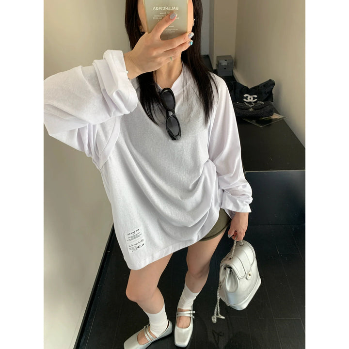Lightweight Long Sleeve Round Neck Top
