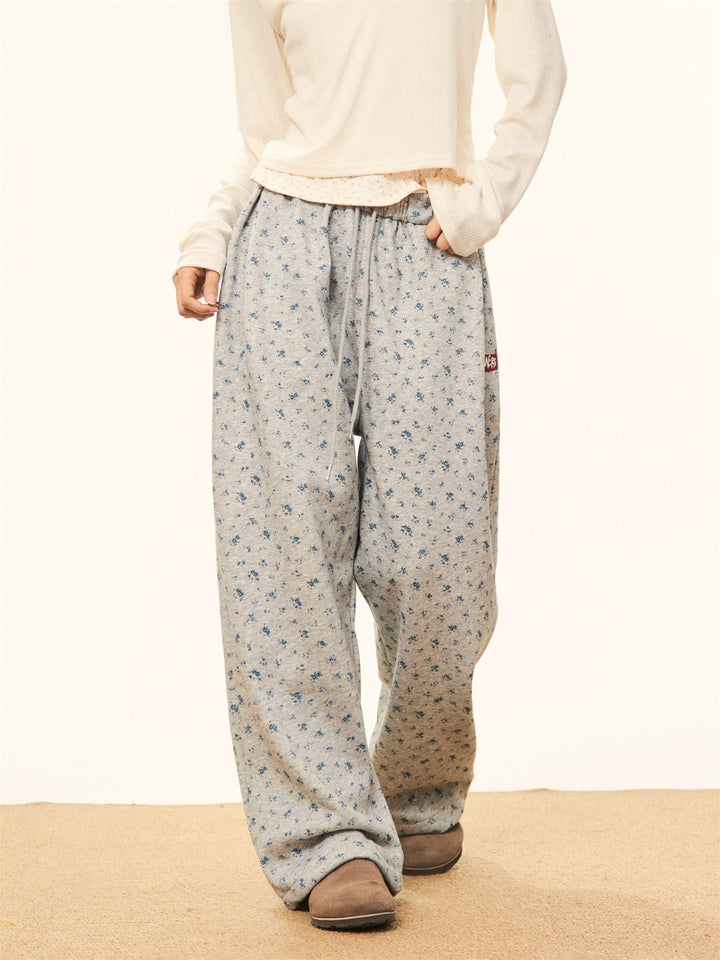 Floral Pattern Loose Fit Casual Pants