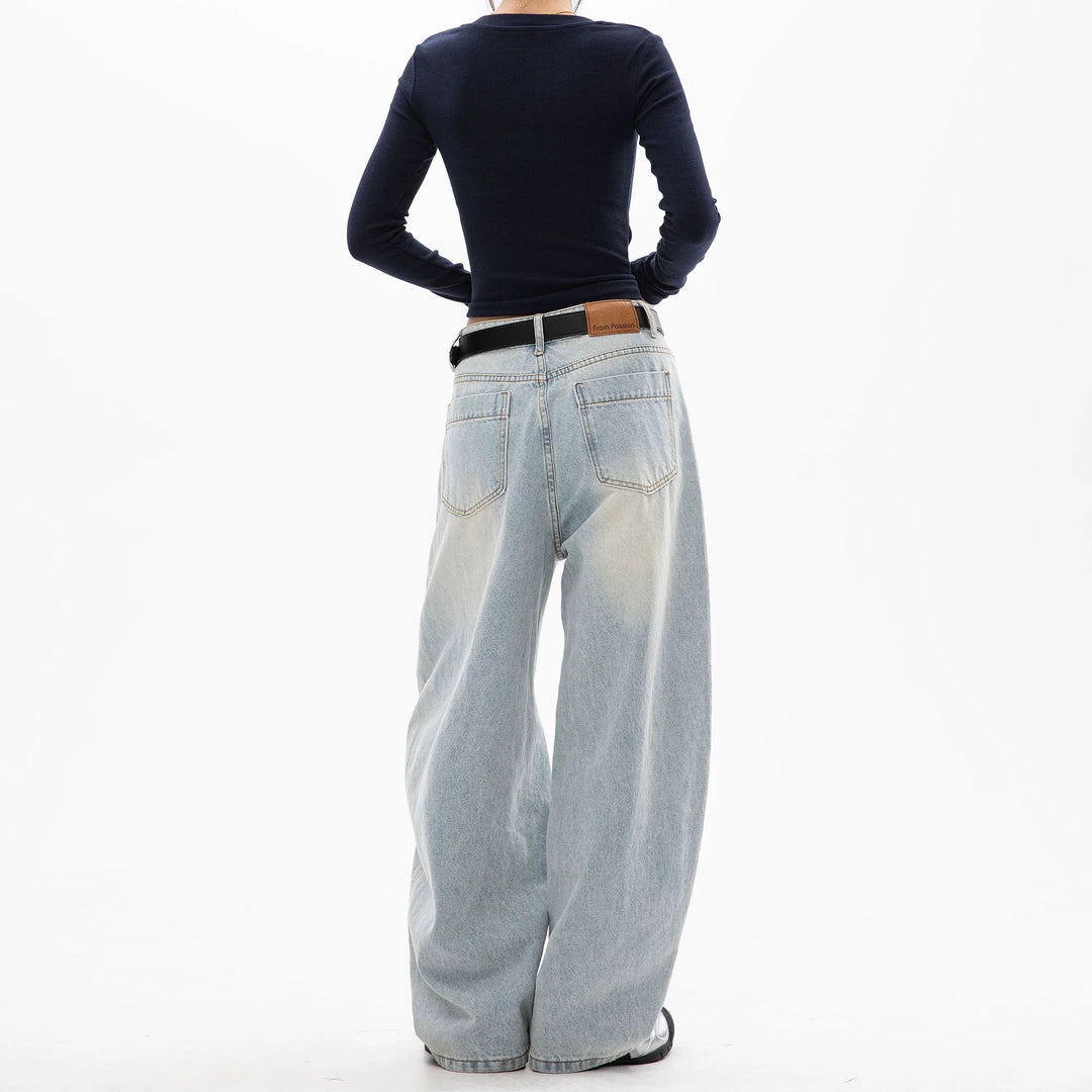 Sistressed Wide-Leg Straight Pants