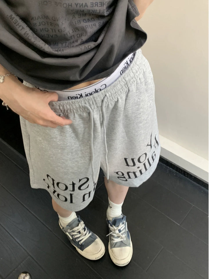 Letter Print Drawstring Sports