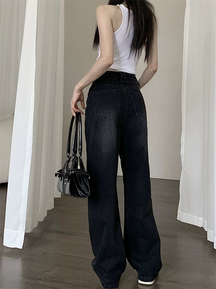 Wide-Leg High-Waisted Jeans