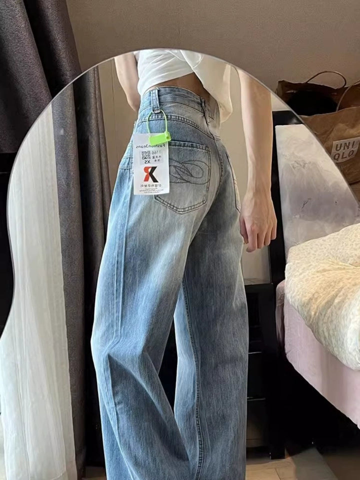 High Waist Wide-Leg Denim Pants