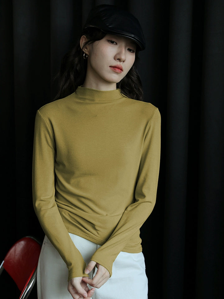 Long Sleeve Mock Neck T-Shirt