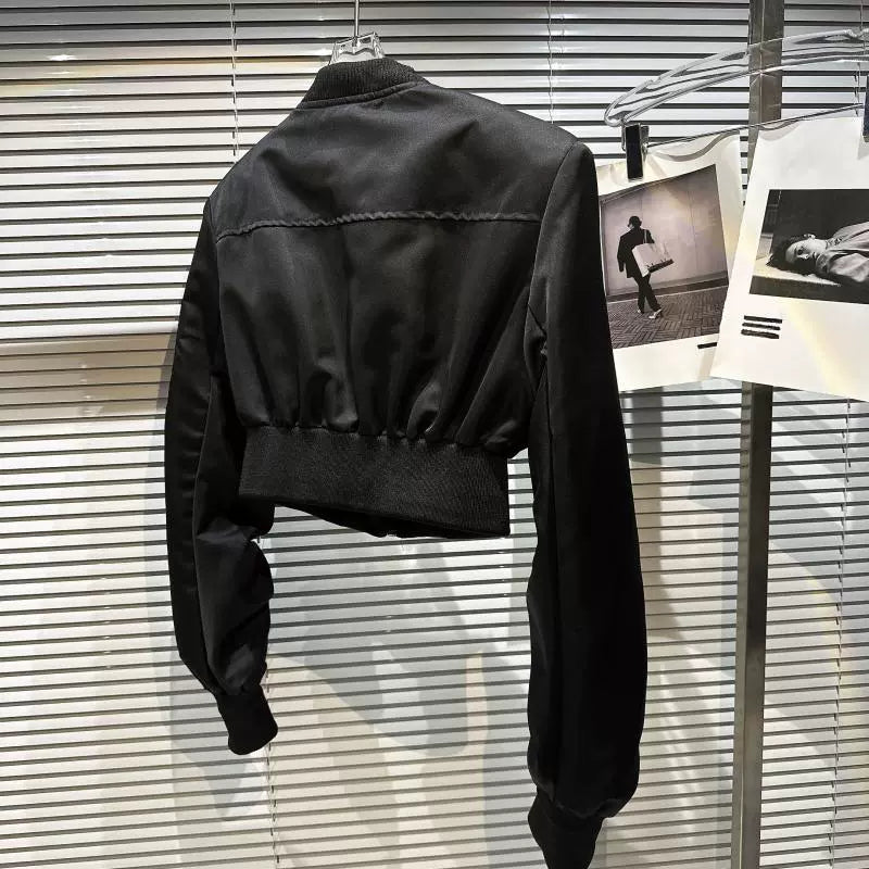 Cropped Bomber Zippe Jacket