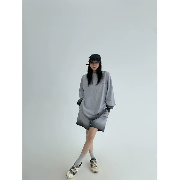 Gradient Long Sleeve Top and Shorts Set