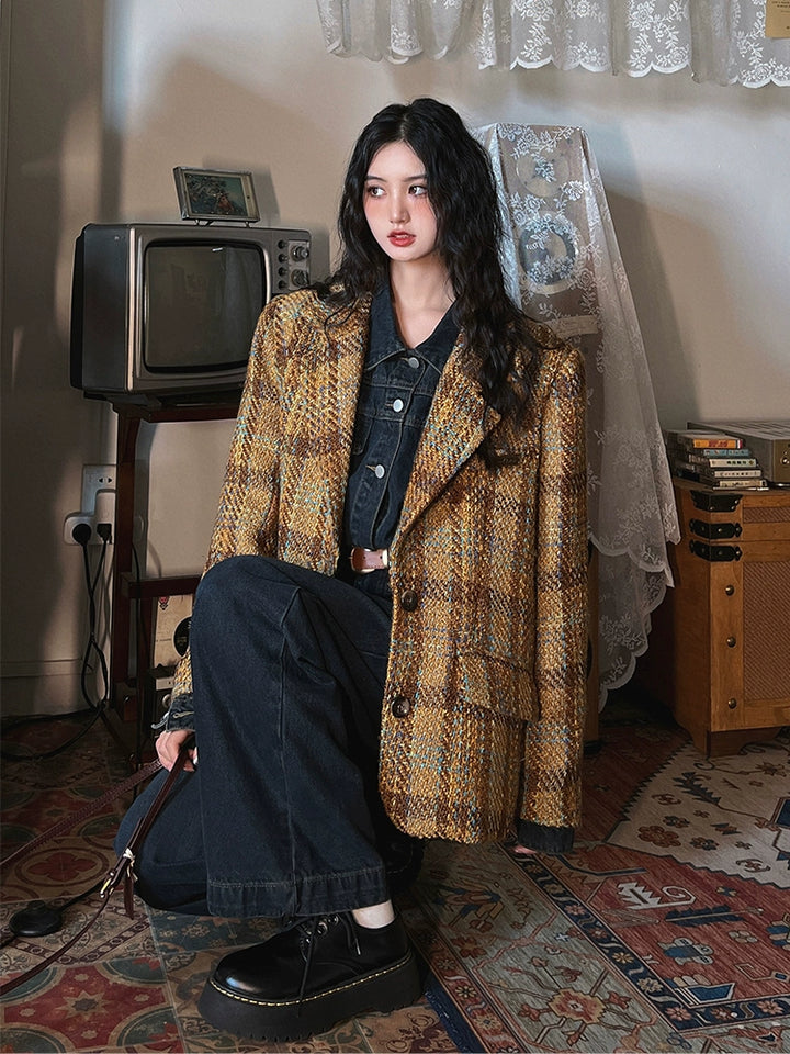 Retro Classic Plaid Suit