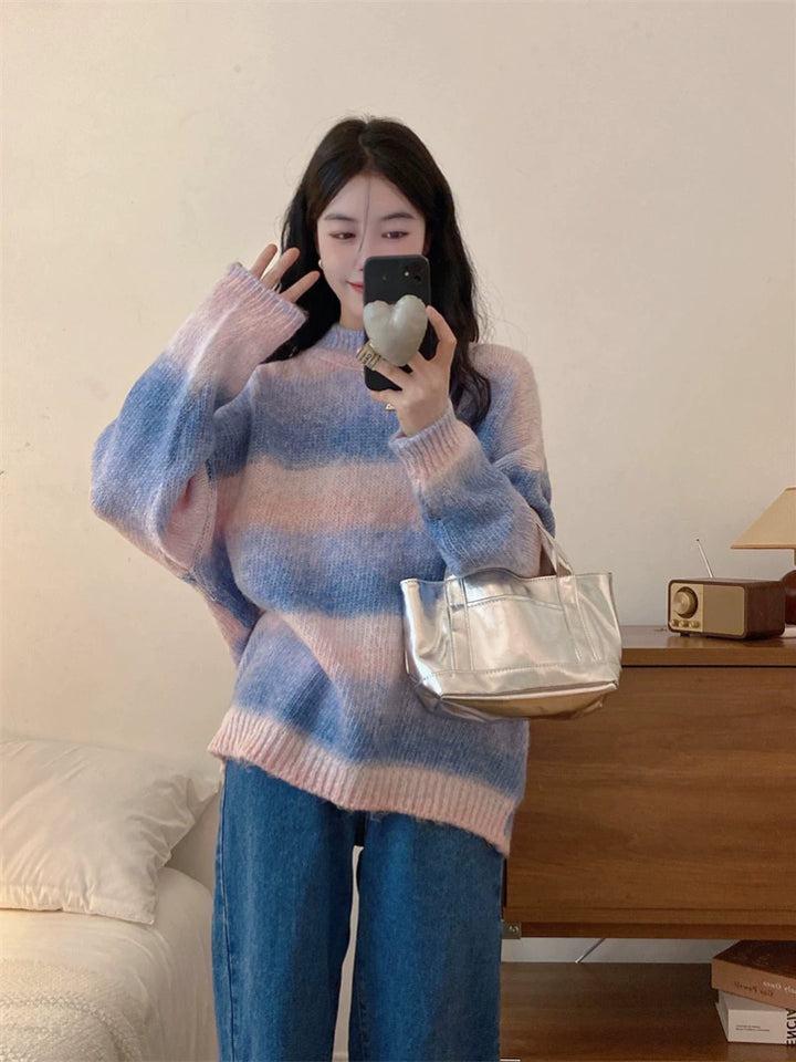 Oversized Stripes Knit Sweater