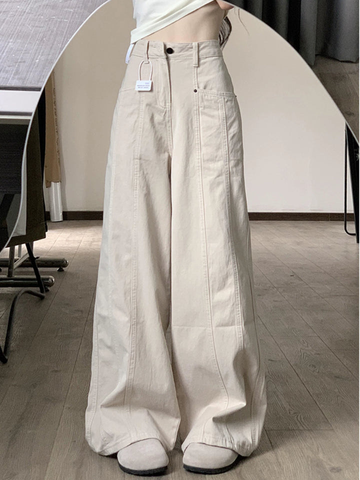Wide-Leg High-Waist Denim Pants