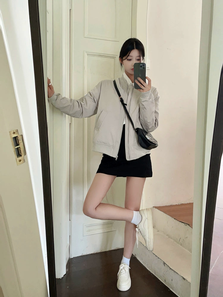 Casual Zip-Up Short Coat
