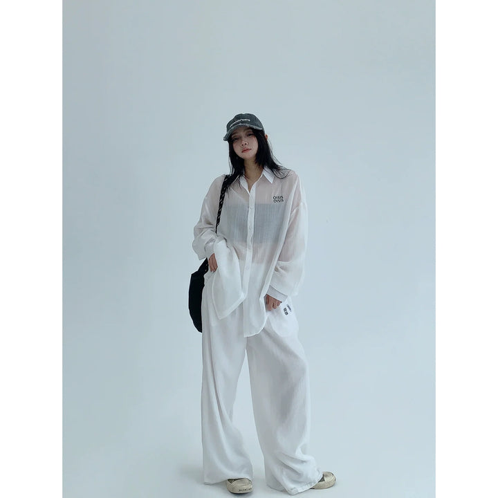 Loose Wide-Leg Straight Drape Pants