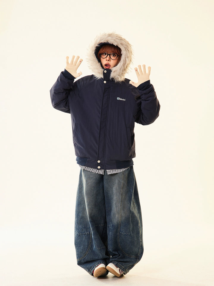 Faux Fur Trim Hooded Jacket