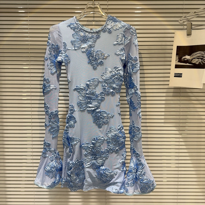 Floral Embroidered Long Sleeve Dress
