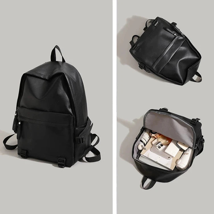 Soft Leather Large Capacity Backpack