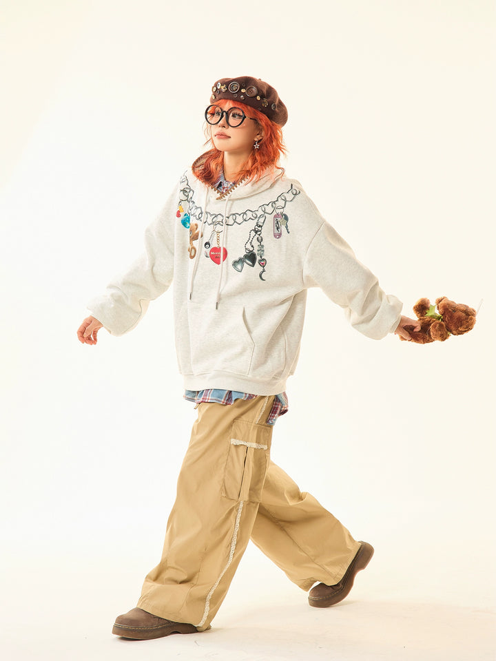 Teddy Bear Graphic Hooded Sweatshirt