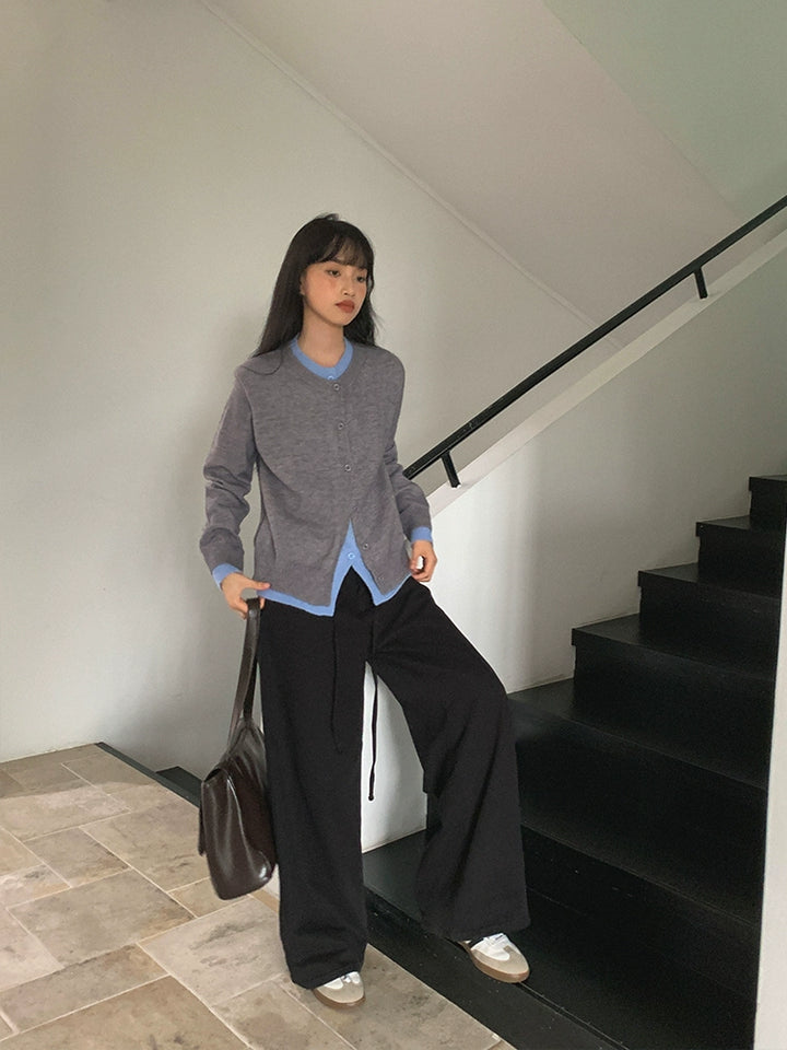 Wide-Leg Casual Denim Pants