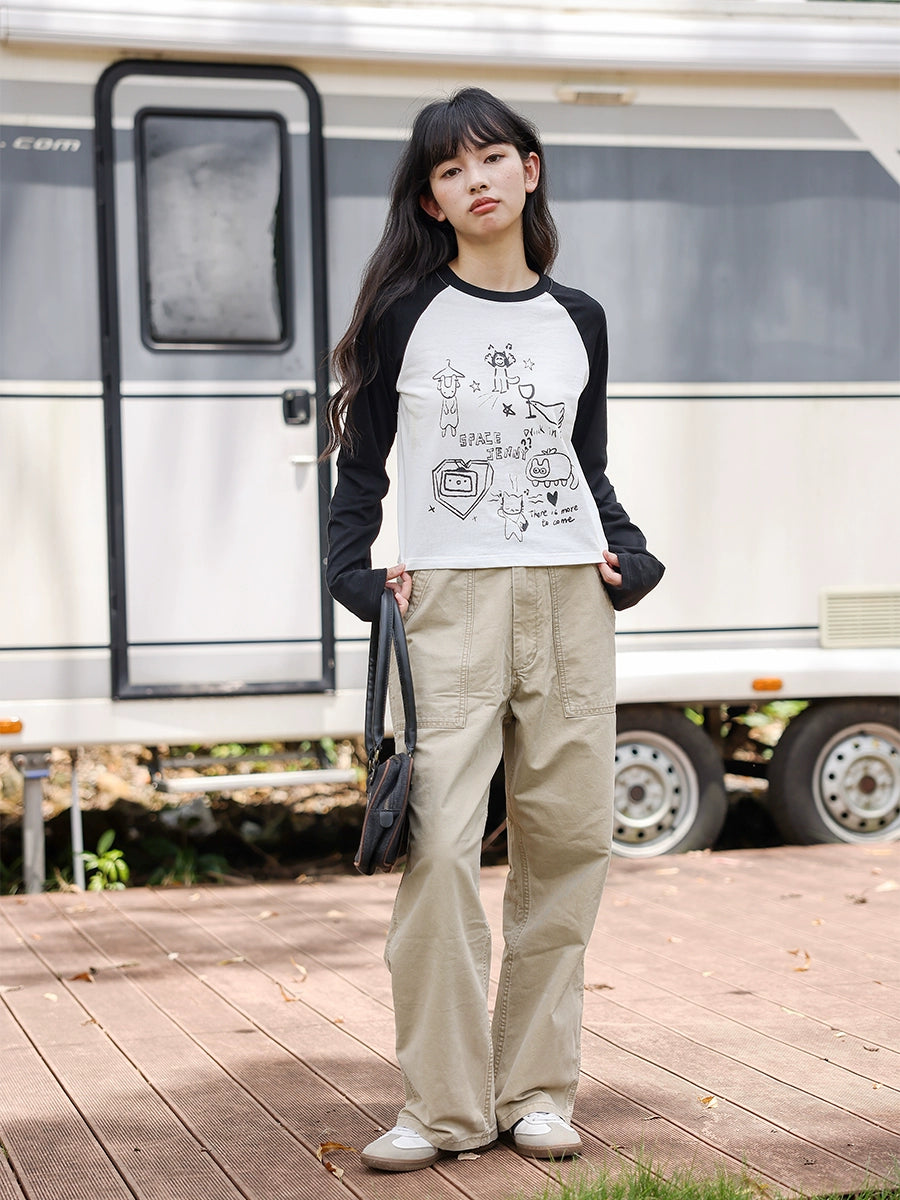 Relaxed Fit Casual Pockets Pants