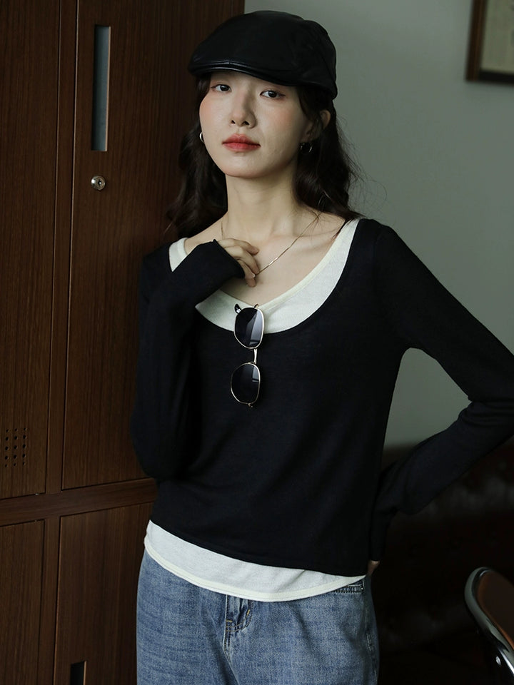 Long Sleeves V-Neck Wool Sweater