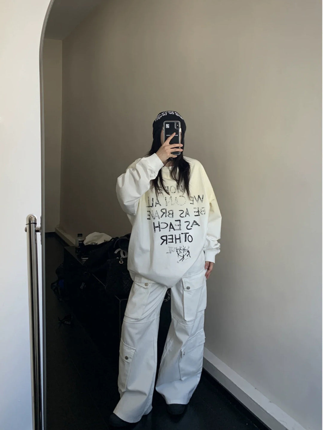 Multi-Pocket Straight Wide-Leg Cargo Pants