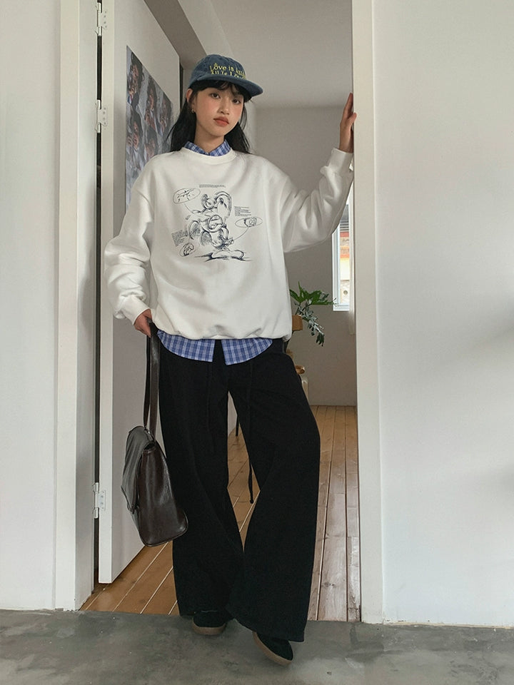 Wide-Leg Casual Denim Pants