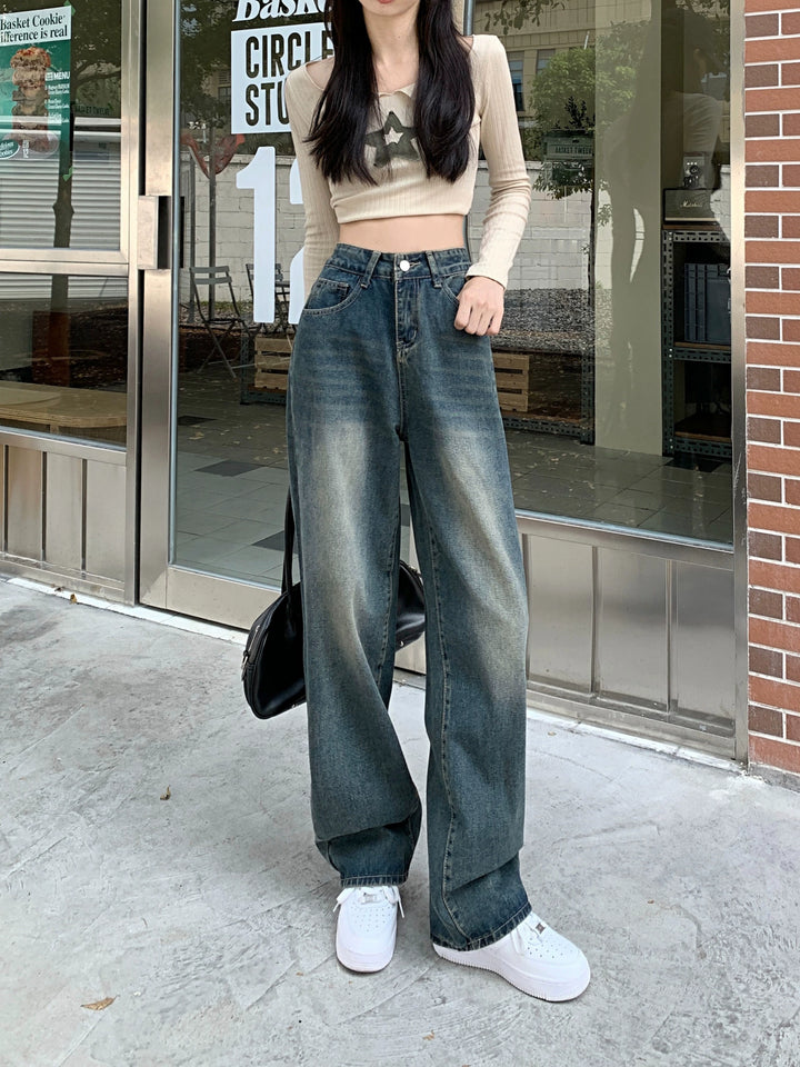 High Waist Wide-Leg Denim Pants