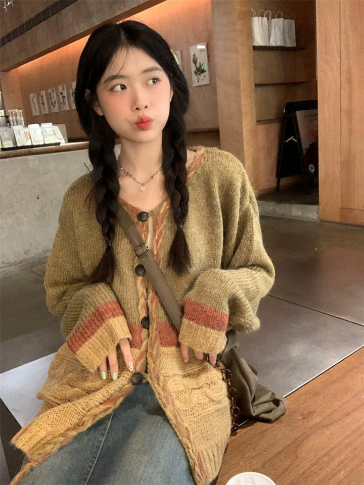 Chunky Button Knit Wool Sweater