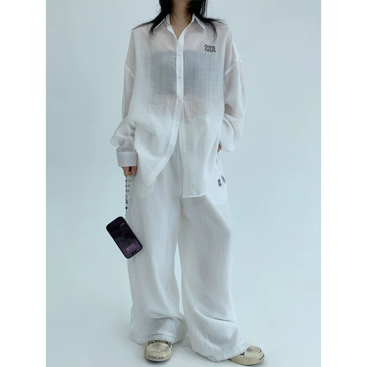 Loose Fit Long Sleeve Drape Shirt