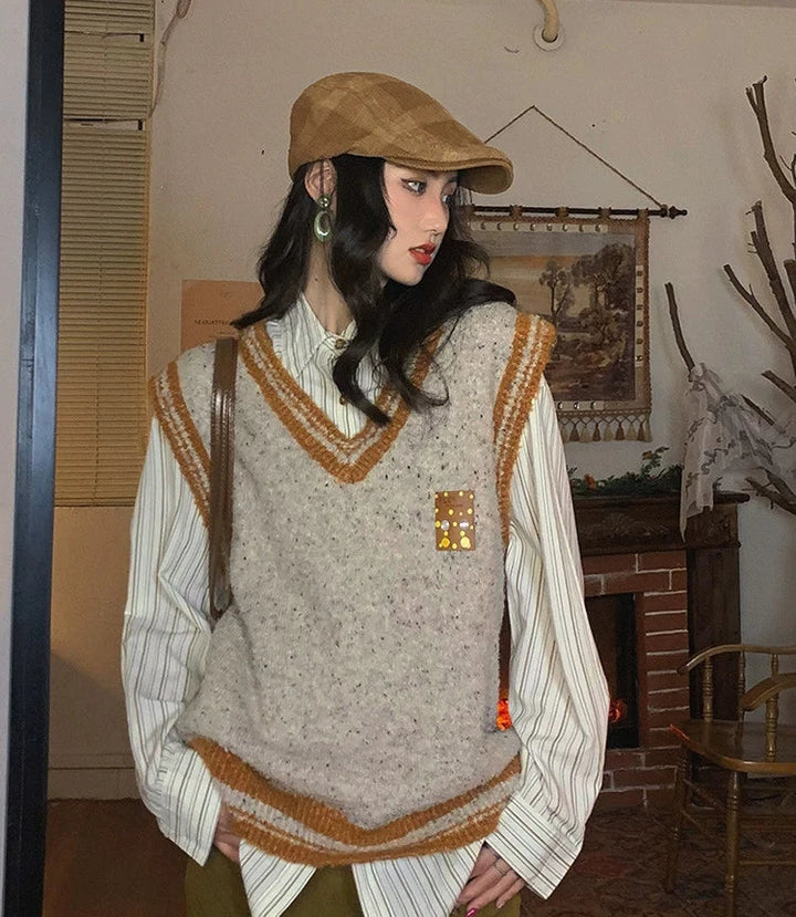 Wool Knit Sweater Vest