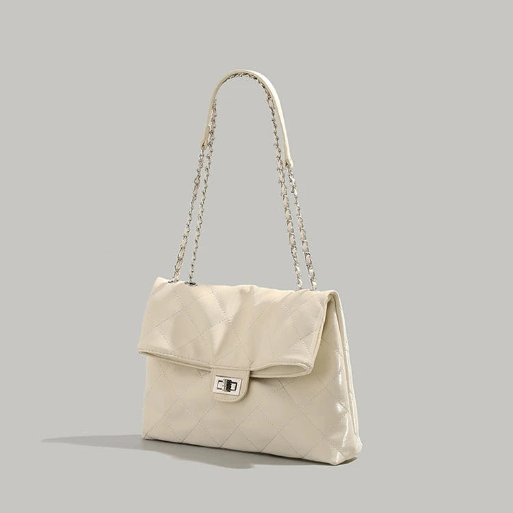 Chic Quilted Chain Strap Tote Bag