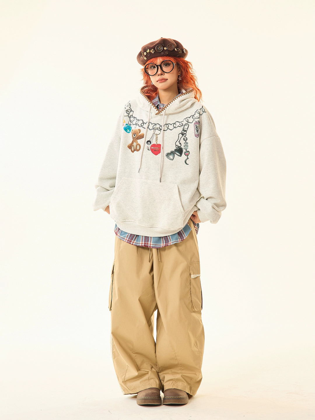 Teddy Bear Graphic Hooded Sweatshirt