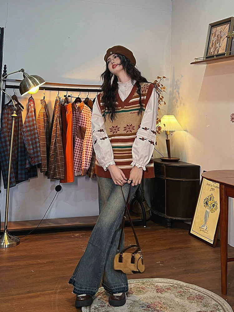 Wide-Leg High-Waist Denim Pants
