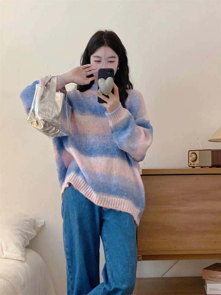Oversized Stripes Knit Sweater