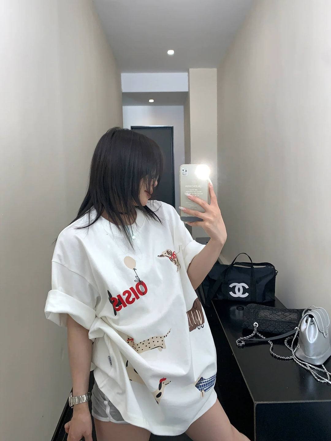 Cartoon Dog Cotton Loose Fit T-shirt