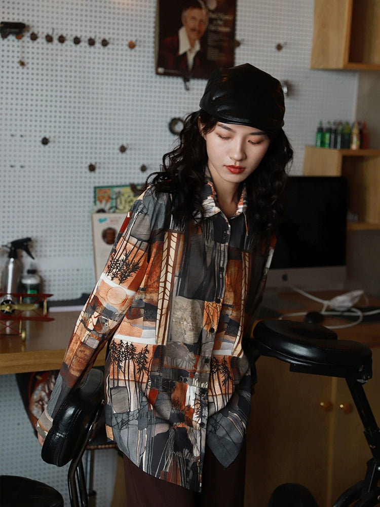 Printed Long Sleeve Casual Shirt