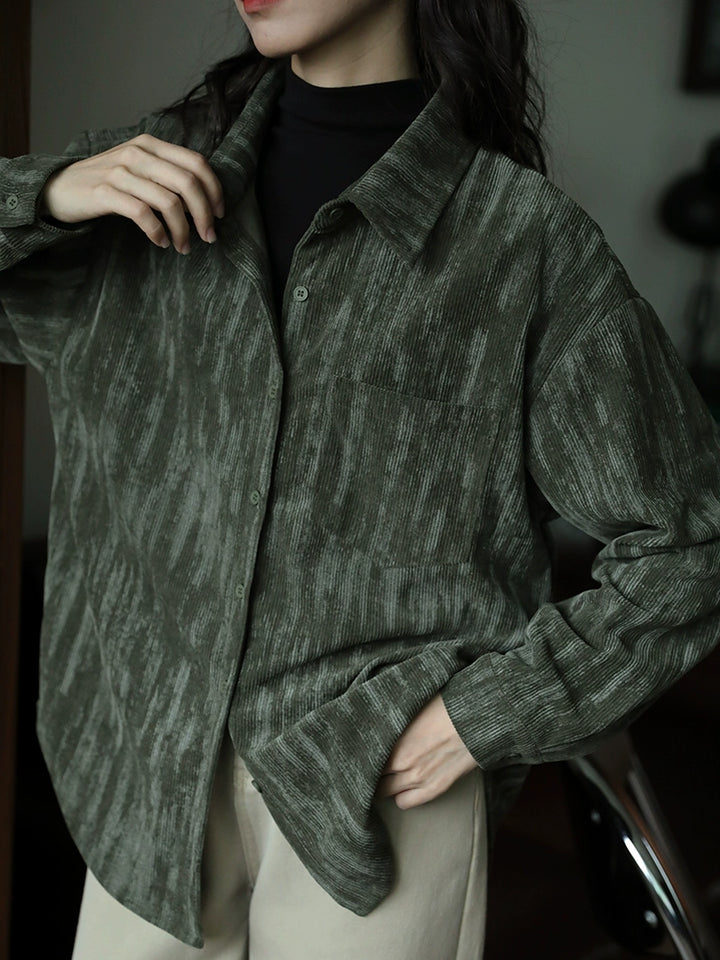 Corduroy Long-Sleeve Pocket Shirt