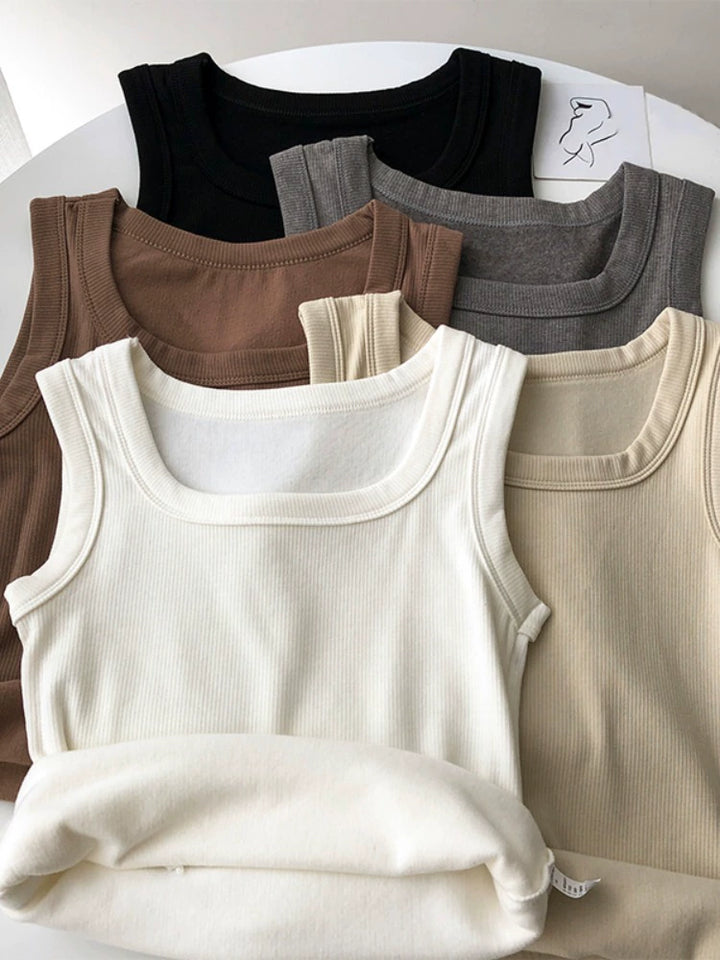 Solid Color Thickened Slim Fit Vest