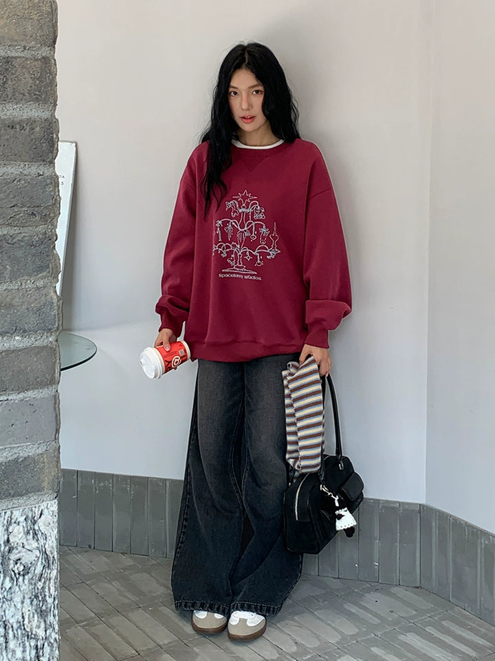 Graphic Print Oversized Sweatshirt