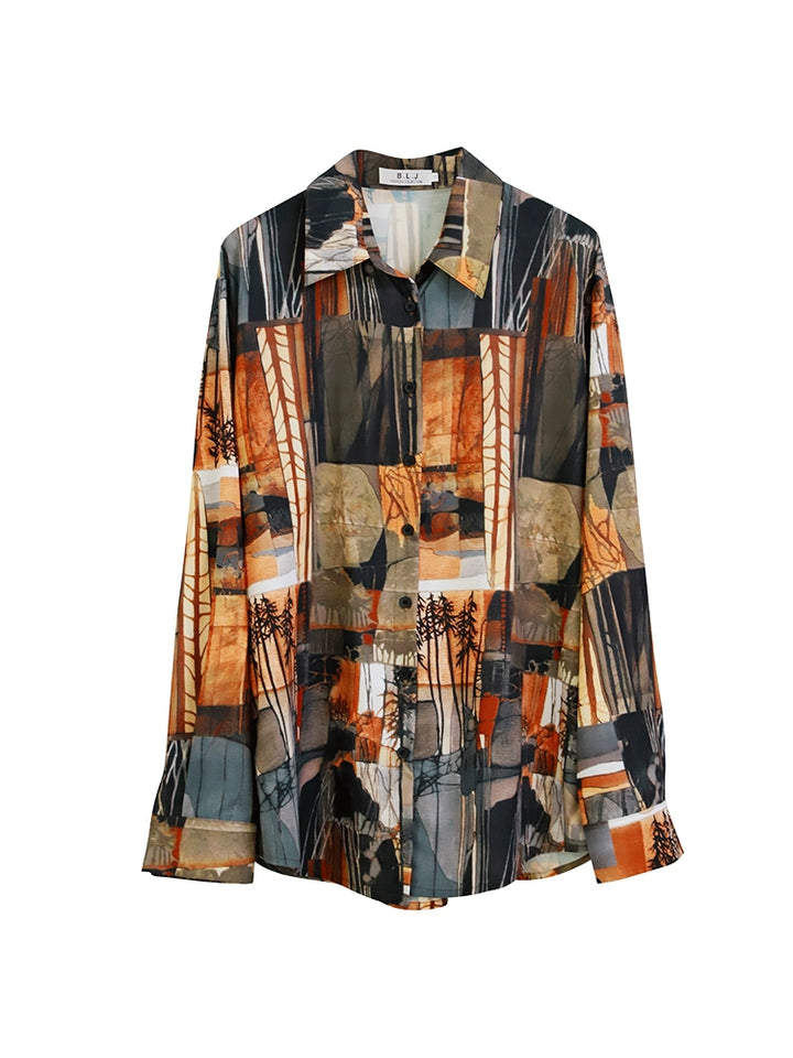 Printed Long Sleeve Casual Shirt